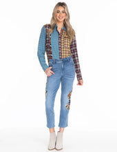 Load image into Gallery viewer, Tru Luxe: Mixed Plaid Button Up Shirt in Multi
