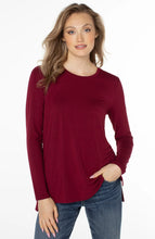 Load image into Gallery viewer, Liverpool: Long Sleeve Scoop Neck Tee in Red Velvet
