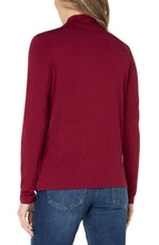 Load image into Gallery viewer, Liverpool: Long Sleeve Mock Neck Knit Top in Red Velvet
