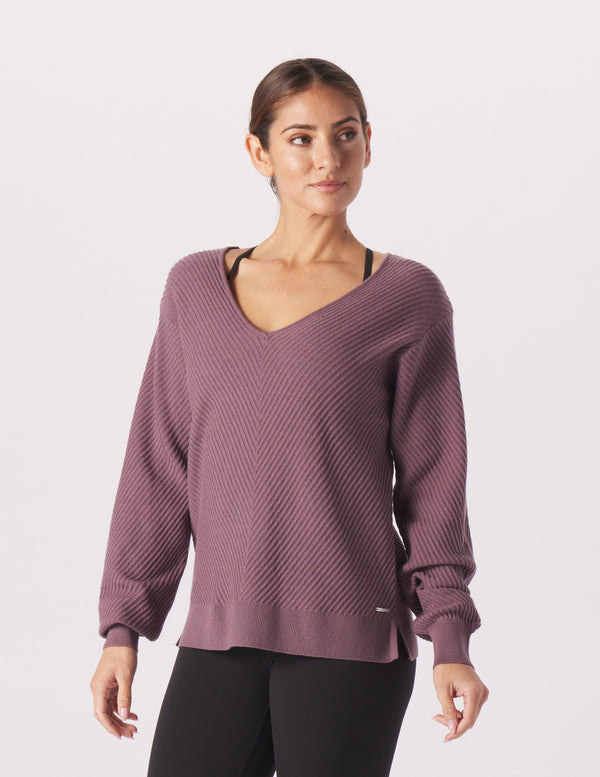 Glyder: Luxury Ribbed Sweater in Berry