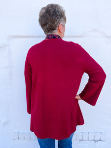 Multiples: Multi Button Cardigan in Cranberry