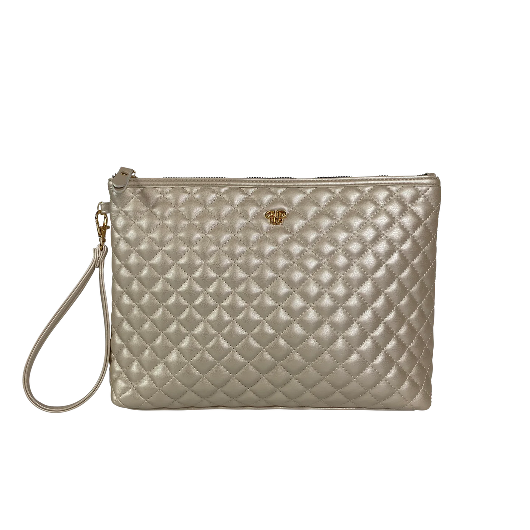 PurseN: Litt Makeup Case in Pearl Quilted