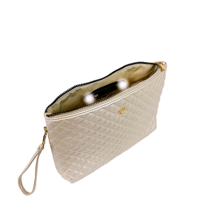 PurseN: Litt Makeup Case in Pearl Quilted