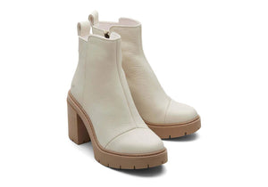 Toms: Rya Heeled Boot in Light Sand Leather