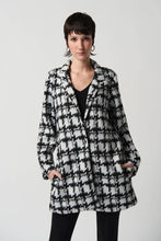 Load image into Gallery viewer, Joseph Ribkoff: Houndstooth Jacquard Knit Boxy Coat
