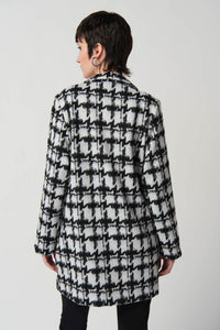 Joseph Ribkoff: Houndstooth Jacquard Knit Boxy Coat