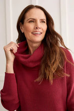 Load image into Gallery viewer, Tribal: Long Sleeve Cowl Neck Sweater in Tibetanred
