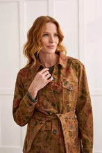 Load image into Gallery viewer, Tribal: Long Printed Jacket with Removable Belt in Teakwood
