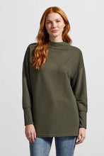 Load image into Gallery viewer, Tribal: Funnel Neck Tunic with Side Slits in DK. Cedar
