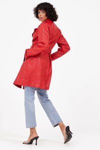 Mauritius: Lailah CF Leather Jacket in Red