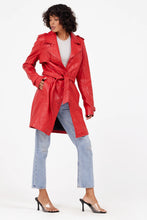 Load image into Gallery viewer, Mauritius: Lailah CF Leather Jacket in Red
