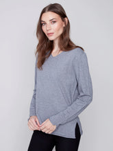 Load image into Gallery viewer, Charlie B: V-Neck Basic Sweater in H. Grey
