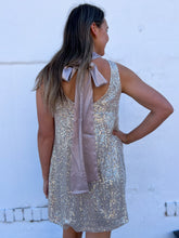 Load image into Gallery viewer, Design History: Sequin Mini Dress Champagne
