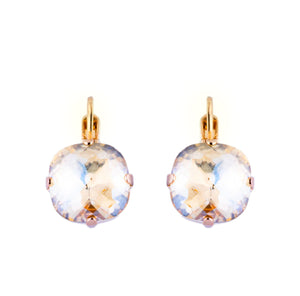 Mariana: Large Cushion Gold Leverback Earrings in "Golden Shadow"