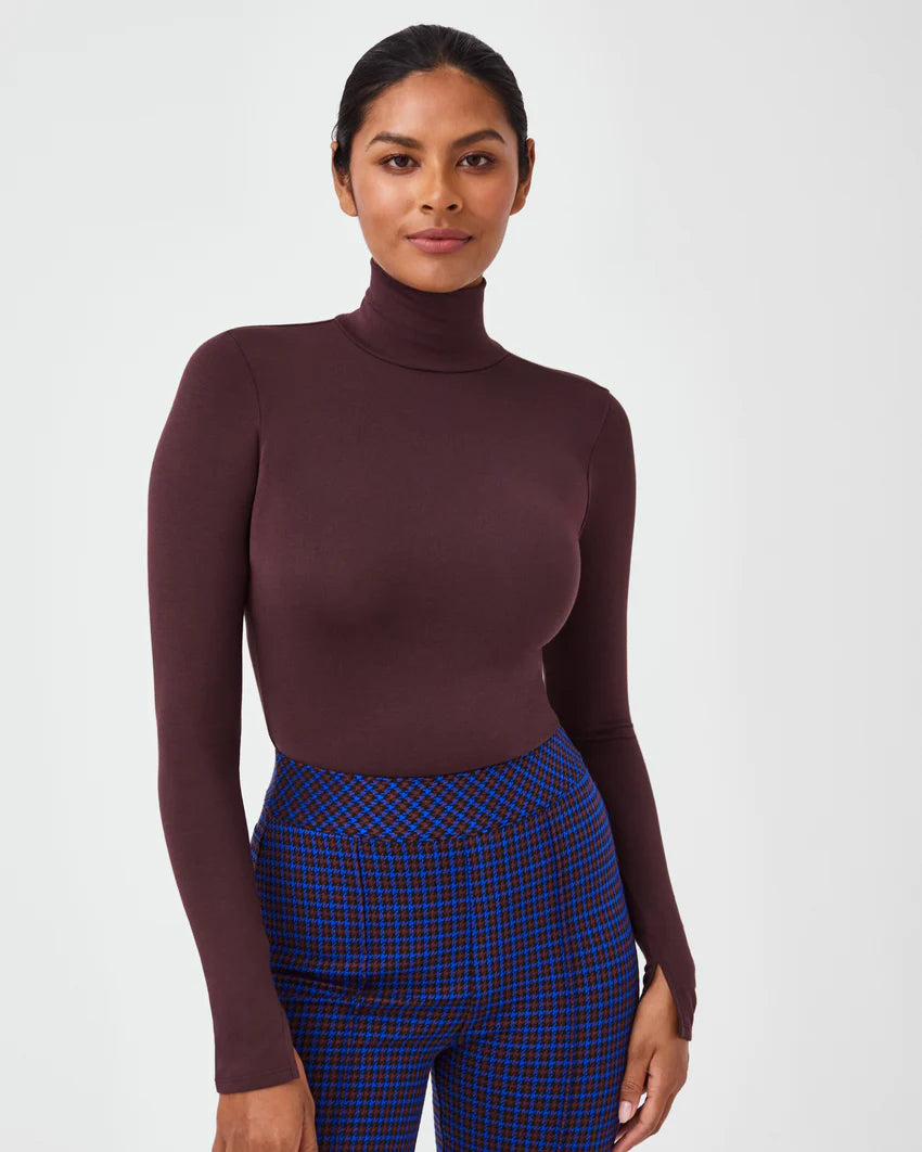 Spanx: Better Base Long Sleeve Turtleneck in Cherry Chocolate