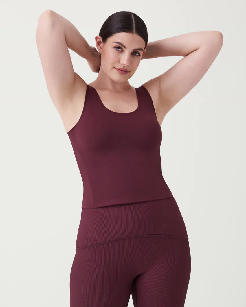 Spanx: The Get Moving Fitted Tank In Bitter Coco
