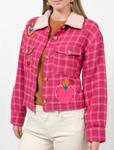 Load image into Gallery viewer, Ivy Jane: Flaming Hearts Plaid Jacket
