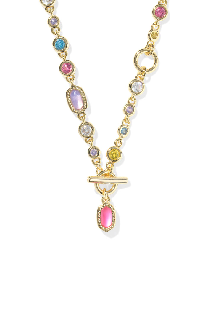 Kendra Scott: Mini Elisa Abbie Strand Necklace in Gold Multi Mix