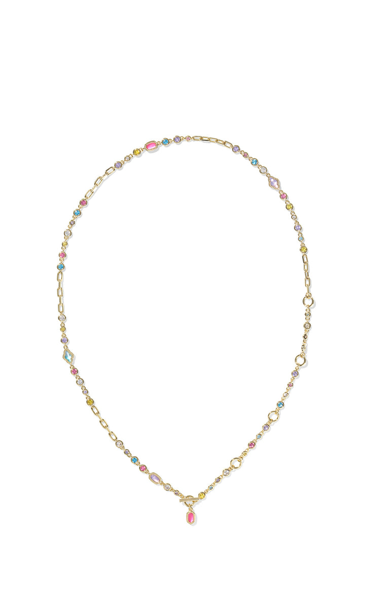 Kendra Scott: Mini Elisa Abbie Strand Necklace in Gold Multi Mix