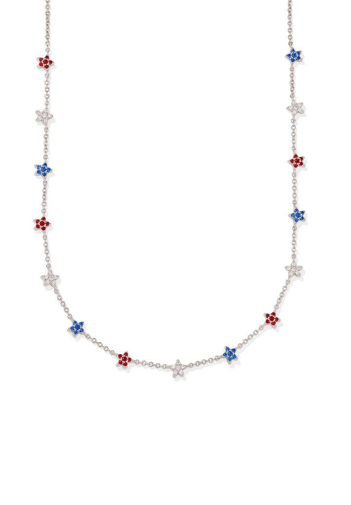 Kendra Scott: Sierra Star crystal Strand Necklace in Red White Blue Mix