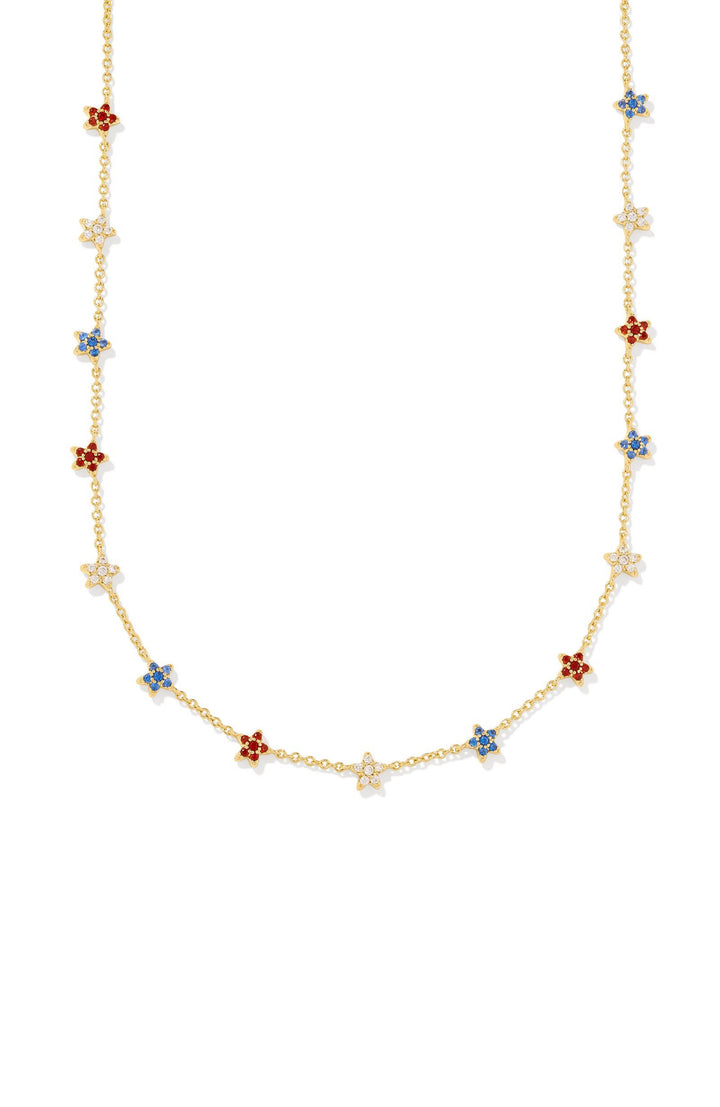 Kendra Scott: Sierra Star crystal Strand Necklace in Red White Blue Mix