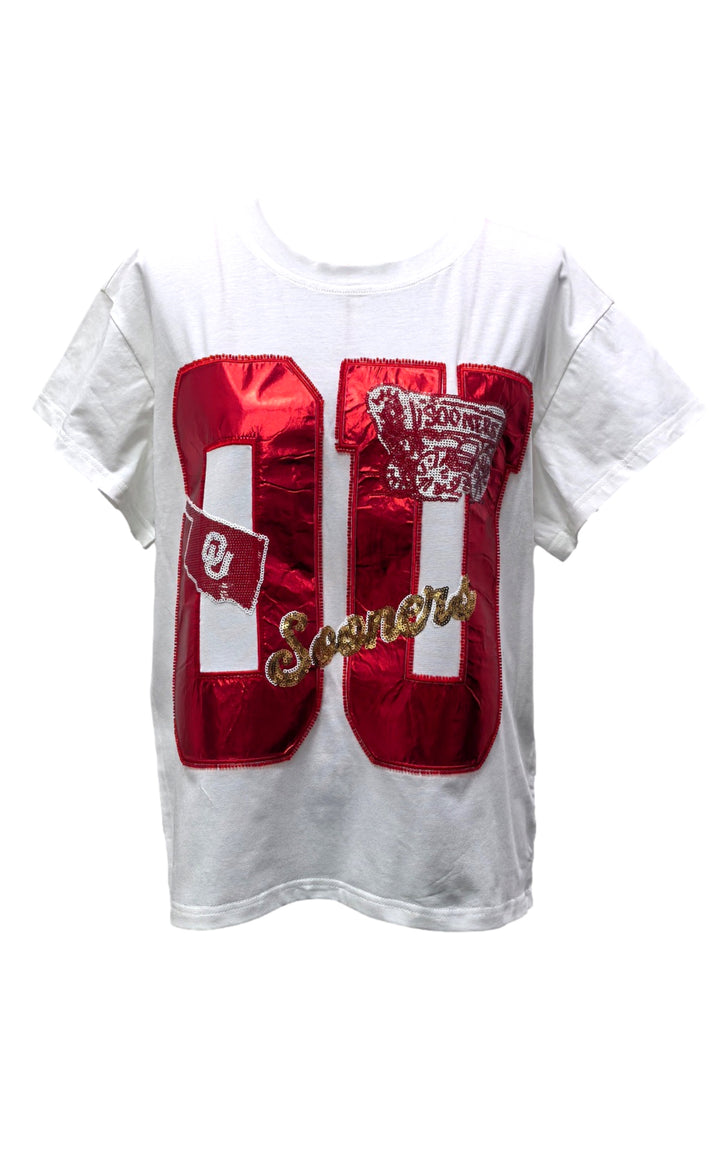Queen of Sparkles: Licensed Oklahoma Metallic Word with Icons Tee