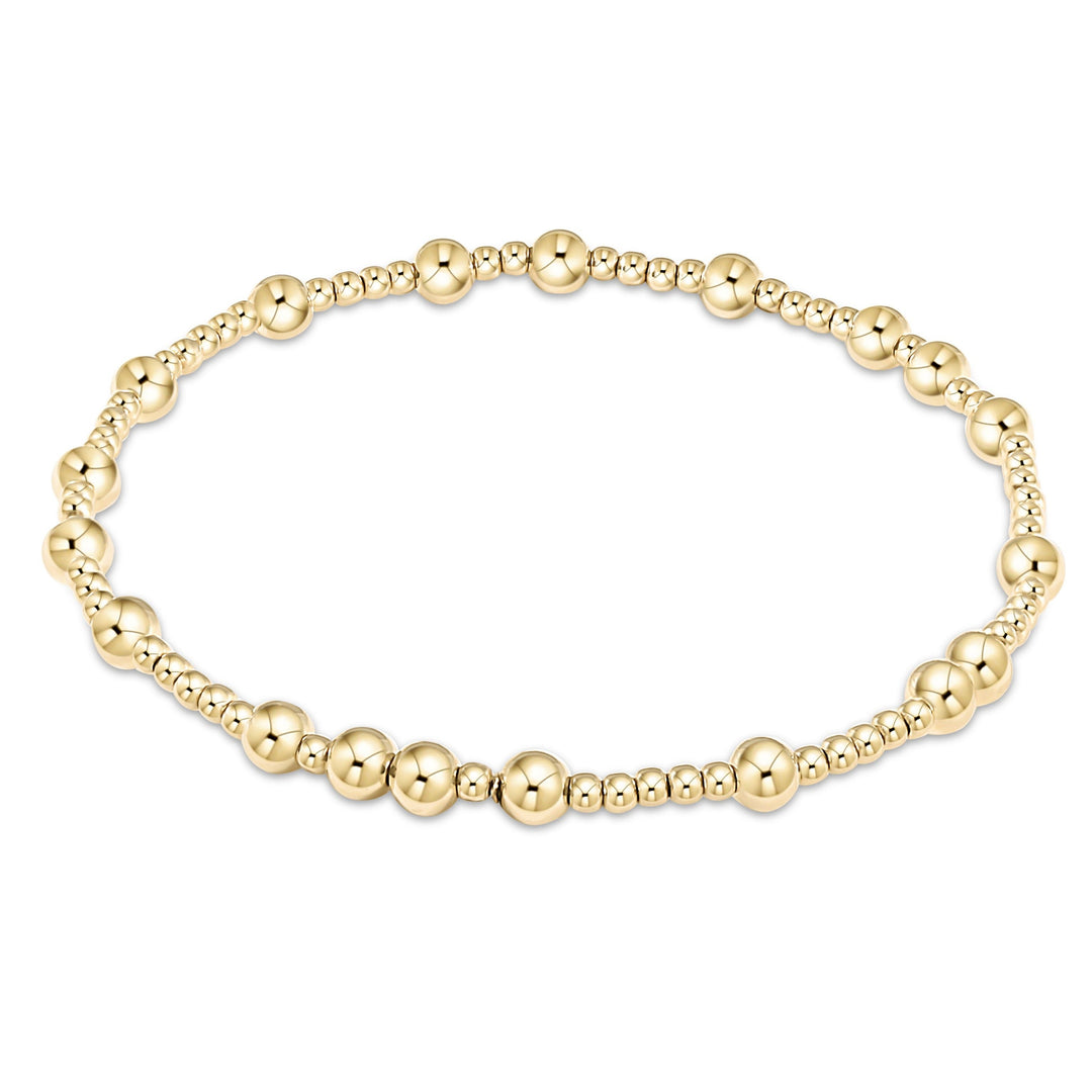 Enewton gold beaded stretch bracelet with mixed size spherical beads