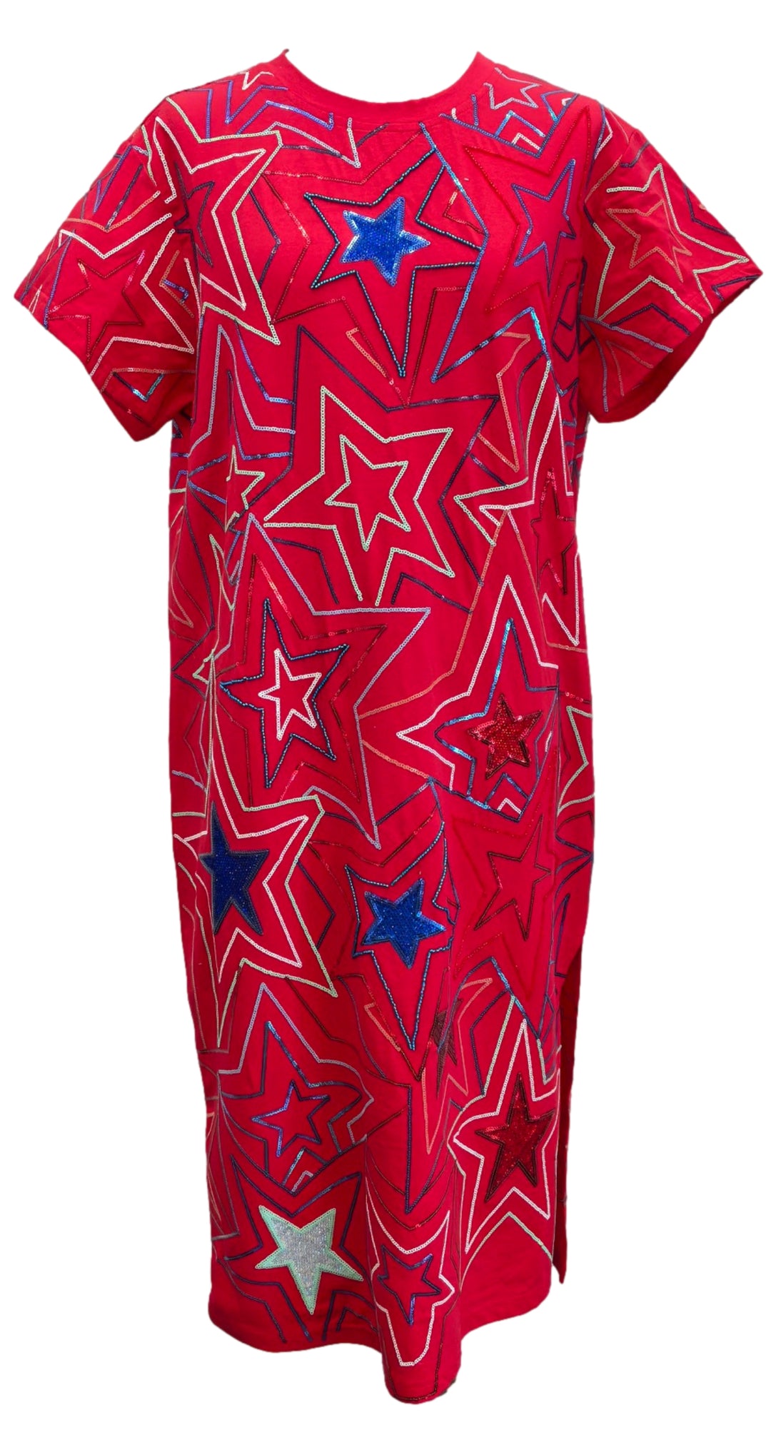 star t shirt dress Gold Star T-Shirt Dress Curves 1X