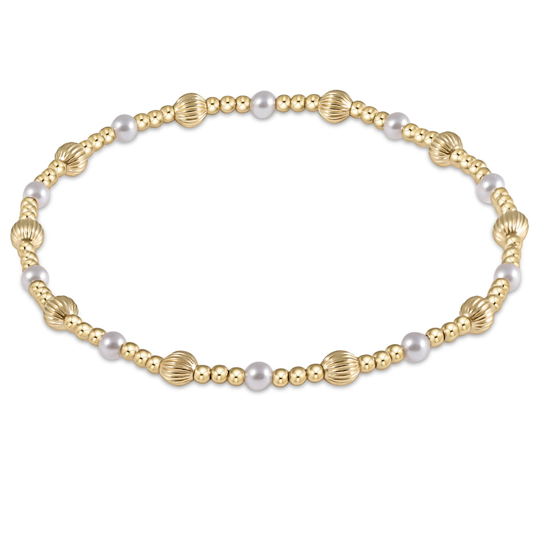 Enewton: Dignity Sincerity Pattern Bead Bracelet - Pearl