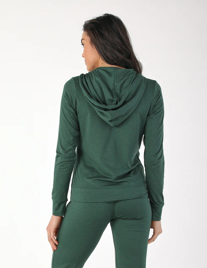 Glyder: On The Go Lightweight Zip Up Hoodie in Forest