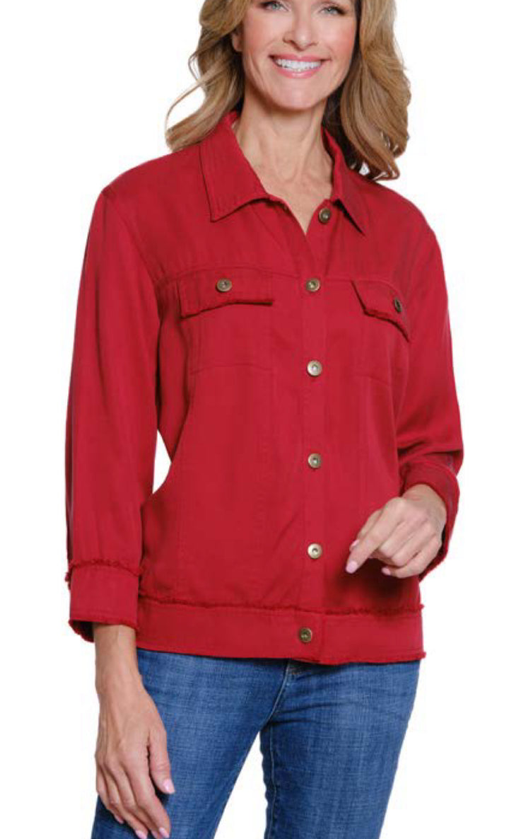 Multiples: (Sun Stone) Cuffed 3/4 Sleeve Drop Shoulder Jacket (M35612JM)