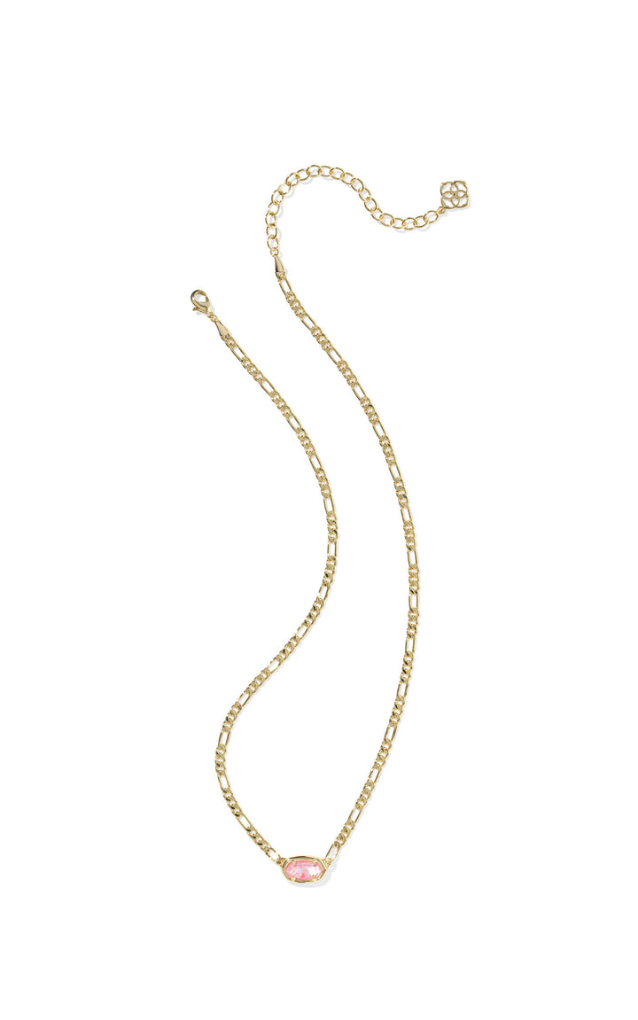 Kendra Scott: Elisa Figaro Pendant Necklace in Gold Pink Iridescent MOP