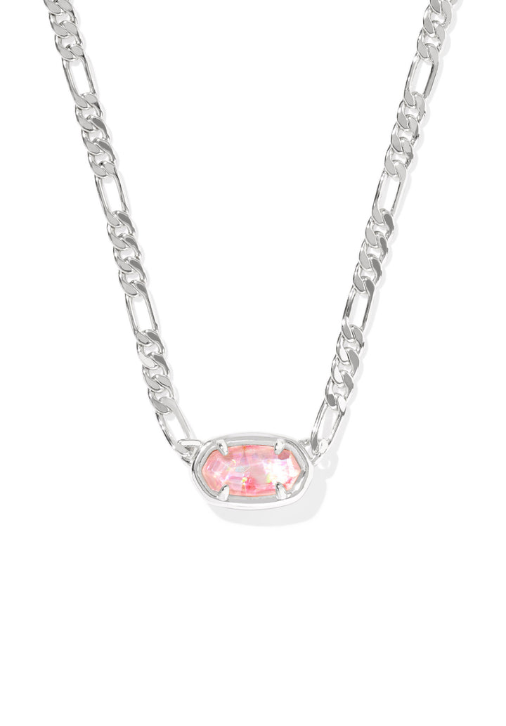 Kendra Scott: Elisa Figaro Pendant Necklace in Silver Pink Iridescent MOP
