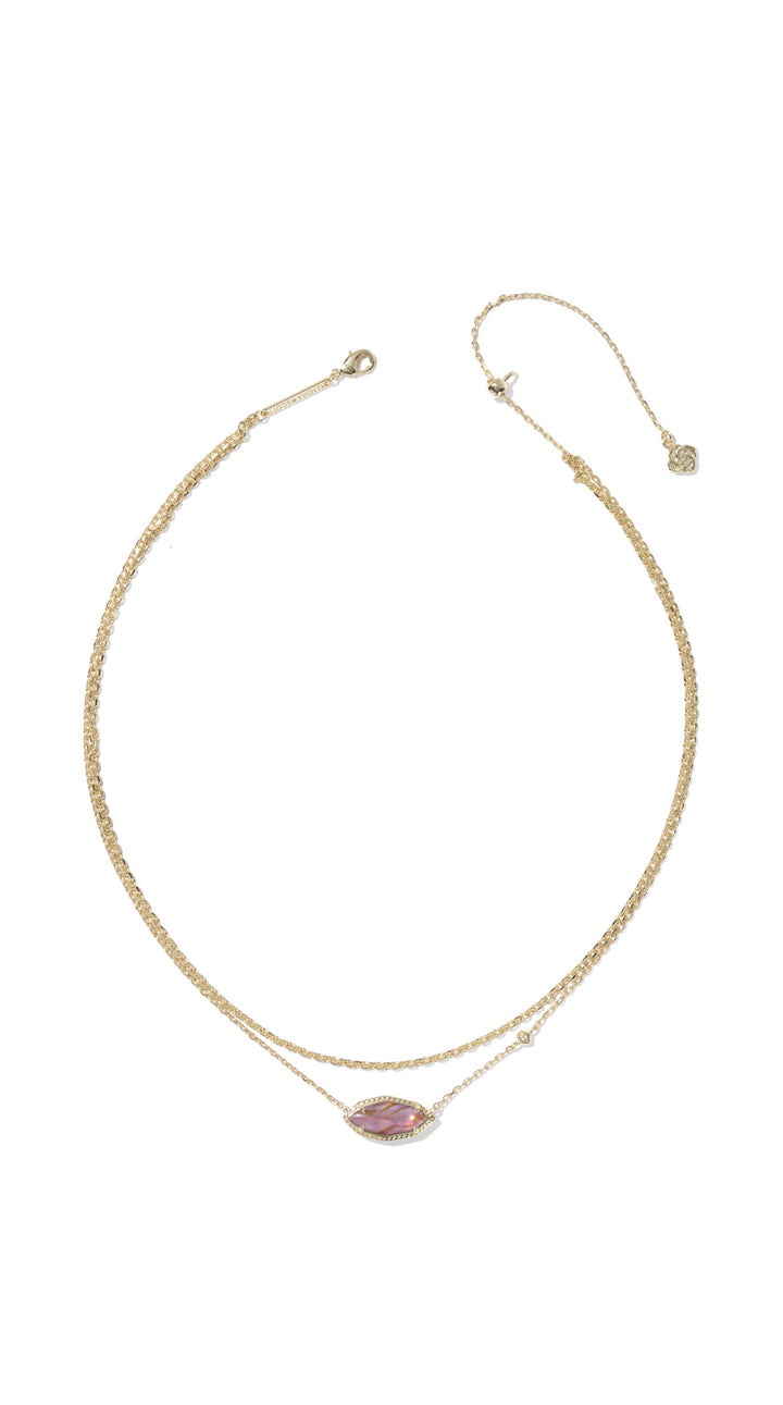 Kendra Scott: Ophelia Multi Strand Necklace in Gold Light Mauve Illusion