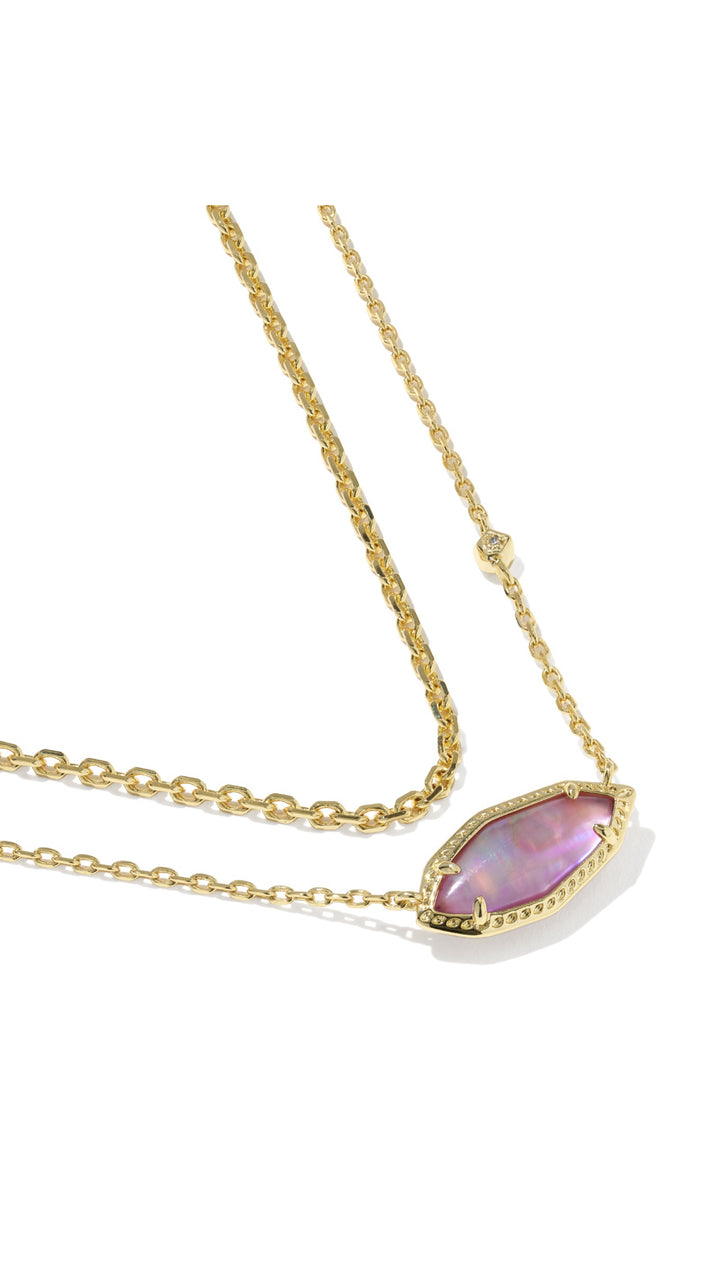 Kendra Scott: Ophelia Multi Strand Necklace in Gold Light Mauve Illusion