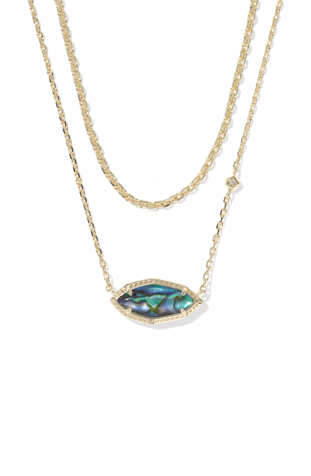 Kendra Scott: Ophelia Multi Strand Necklace in Gold Abalone Shell