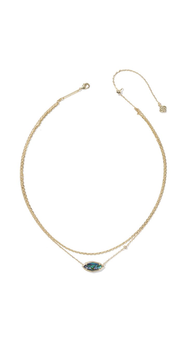 Kendra Scott: Ophelia Multi Strand Necklace in Gold Abalone Shell