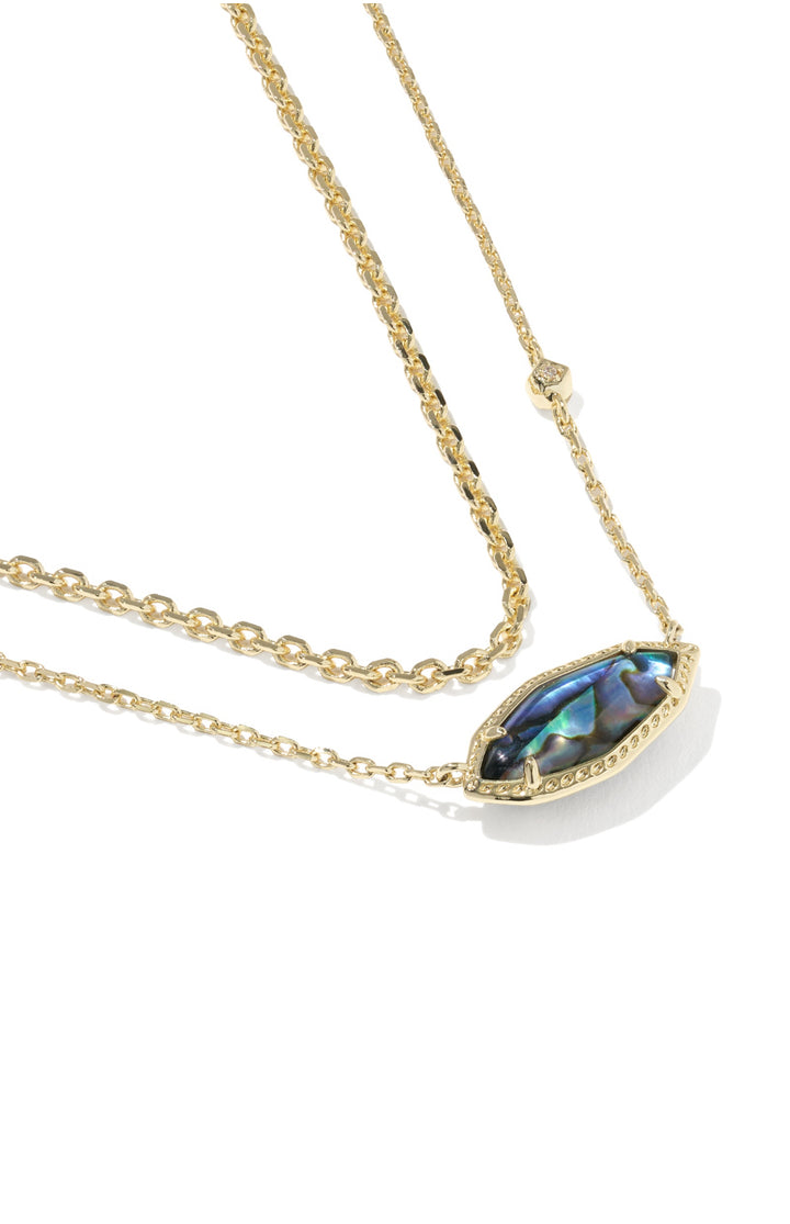 Kendra Scott: Ophelia Multi Strand Necklace in Gold Abalone Shell