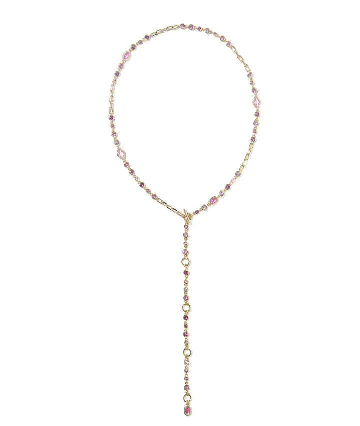 Kendra Scott: Mini Elisa Strand Necklace in Gold Pink Mix