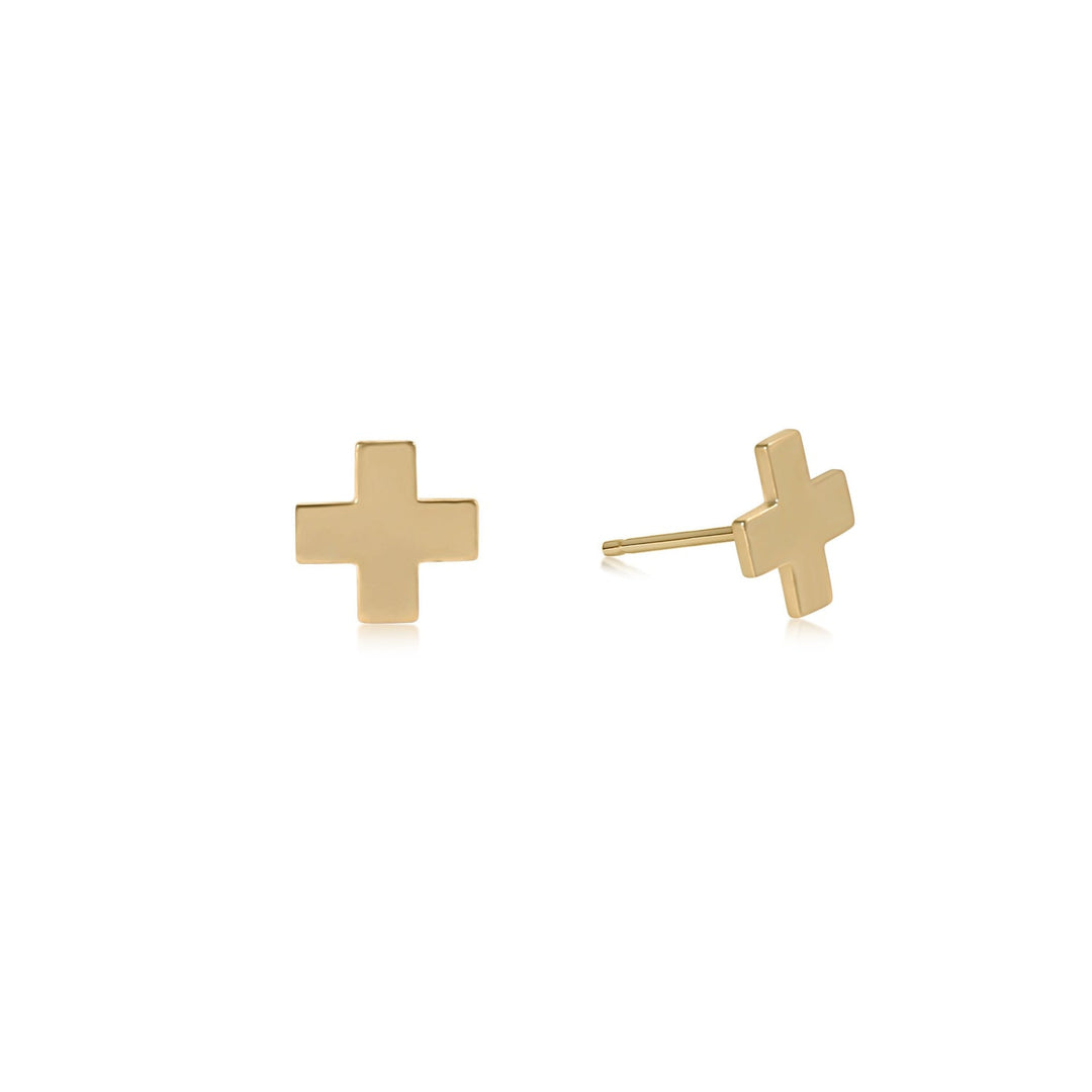 Enewton: Signature Cross Gold Stud in Gold