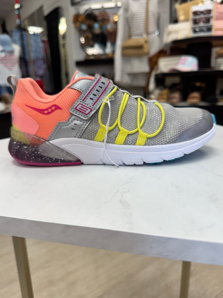 Saucony: Kids Flash Glow Sneaker in Silver/ Multi