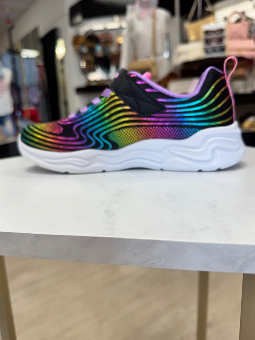 Skechers: Kids Wavy Beams Black Sneakers