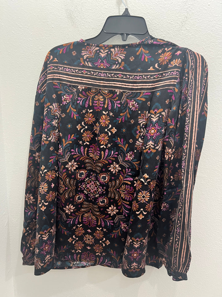 Johnny Was: Curved Hem Prairie Blouse in Brandi