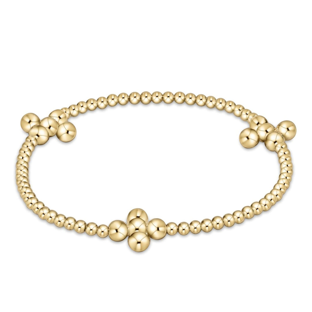Enewton: Signature Cross Gold Pattern 2.5mm Bead Bracelet