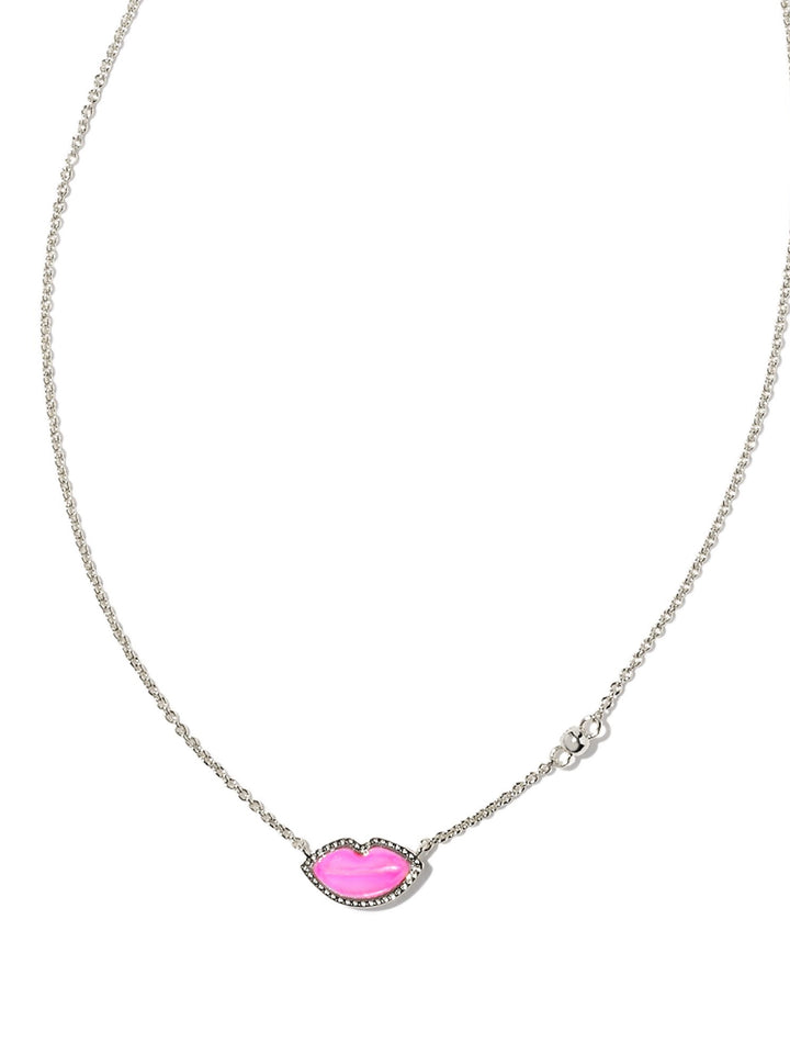 Kendra Scott: Lips Pendant Necklace in Hot Pink Mother of Pearl