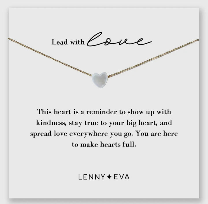 Lenny & Eva: Lead With Love Gold Necklace With Pearl Heart