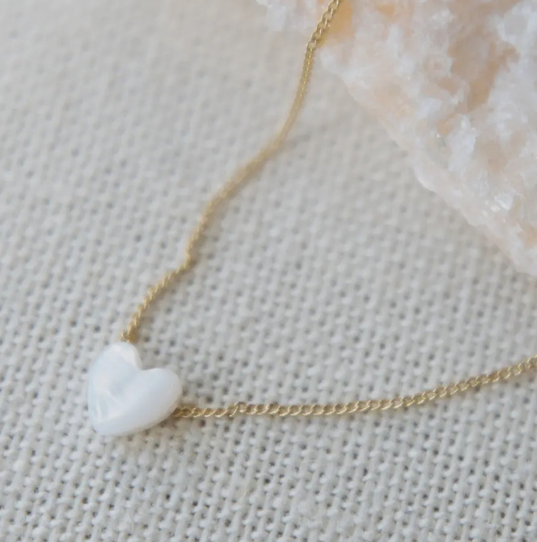 Lenny & Eva: Lead With Love Gold Necklace With Pearl Heart