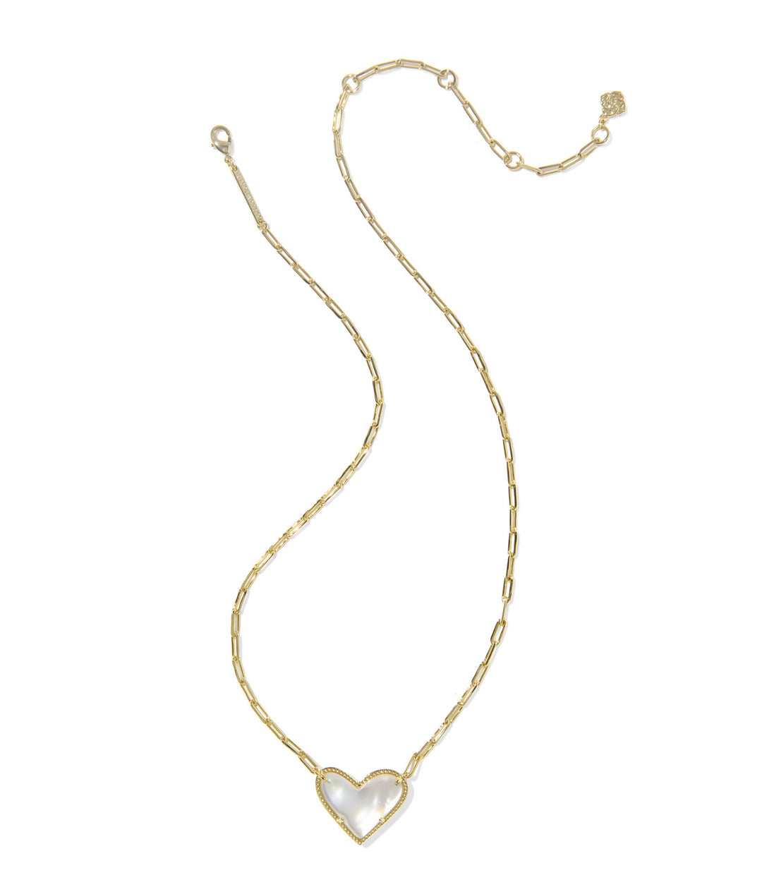 Kendra Scott: Ari Heart Statement Pendant Necklace in Gold Ivory Mop