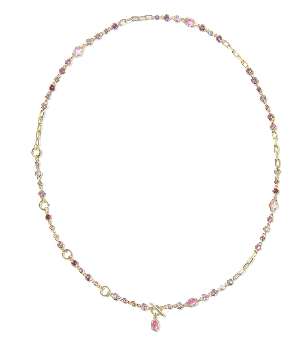 Kendra Scott: Mini Elisa Abbie Strand Necklace in Gold Pink Mix