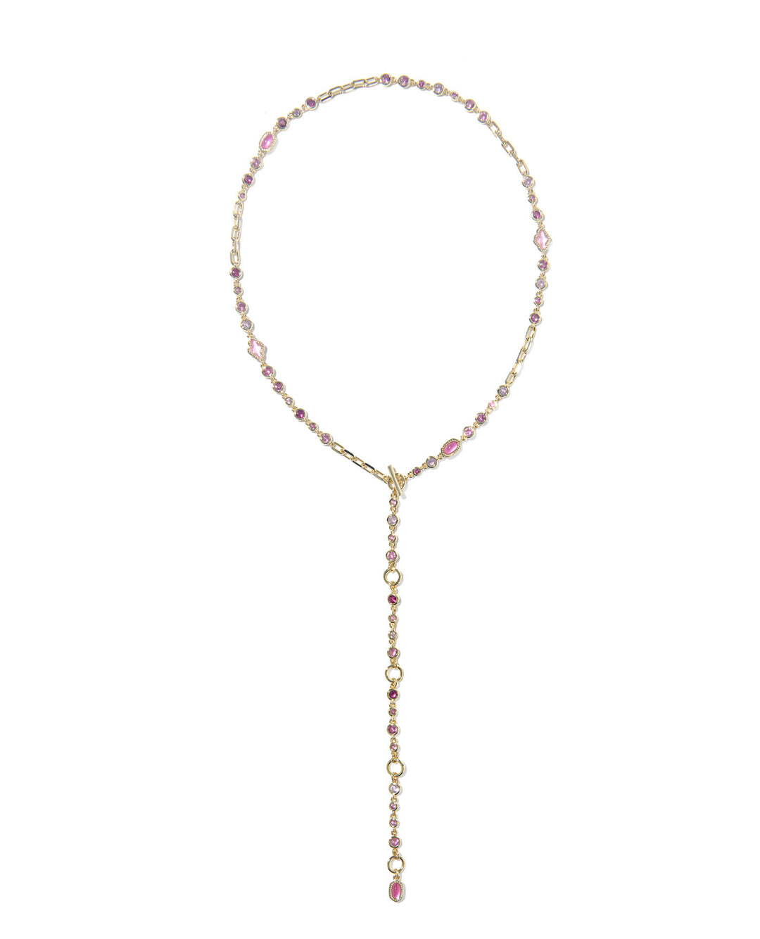 Kendra Scott: Mini Elisa Abbie Strand Necklace in Gold Pink Mix